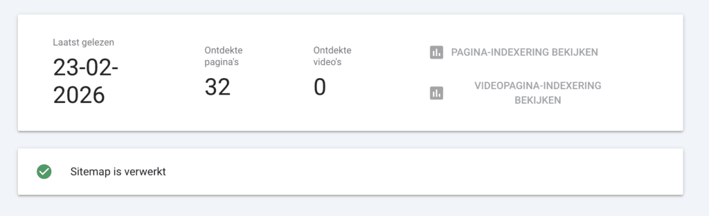 hoger in google sitemap indexatie