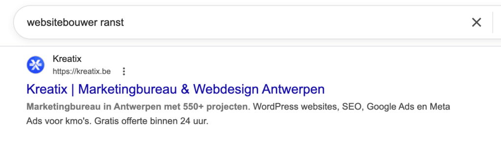 hoger in google bedrijfsnaam